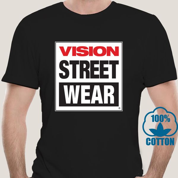 

2034a new vision street wear skateboard - custom men black t-shirt tee