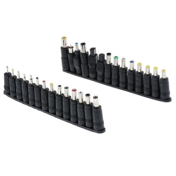 

28pcs dc 5.5x2.1mm female jack to 23 multi type power plug connector adapter