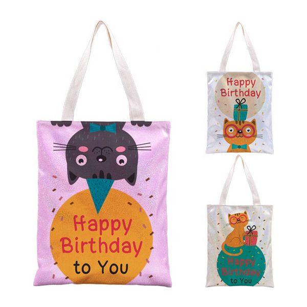 

15.7" x 13.4" glitter pink silver champagne polyester blank tote shopping bags for sublimation