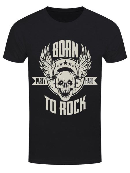 

born to rock men's black t-shirt novelty cool men's short sleeve t shirt 100 % cotton tee shirt for men