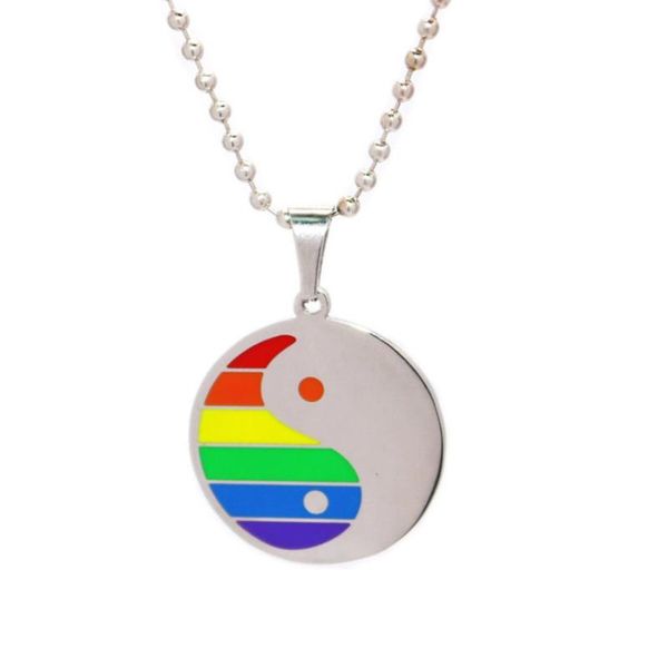 

stainless steel yin yang eight trigrams round pendant link chain necklace classic style jewelry, Silver