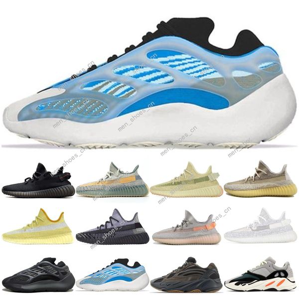 

new reflective kanye west cinder earth desert sage blue running shoes magnet yecheil hospital blue white black bred sports sneakers #921