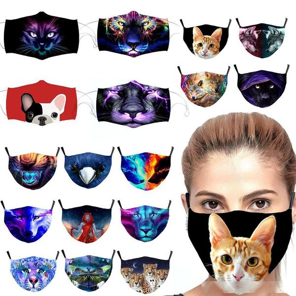 

animals designer 3d face mask cotton dustproof reusable face masks summer out door sport riding masks fashion designer mask for adults