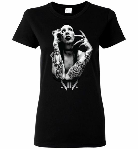 

marilyn manson t-shirt brand new 2020 music women ladies short sleeve t shirt