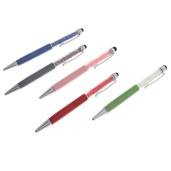 

pack of 5 crystal stylus pen with ball point pen for
