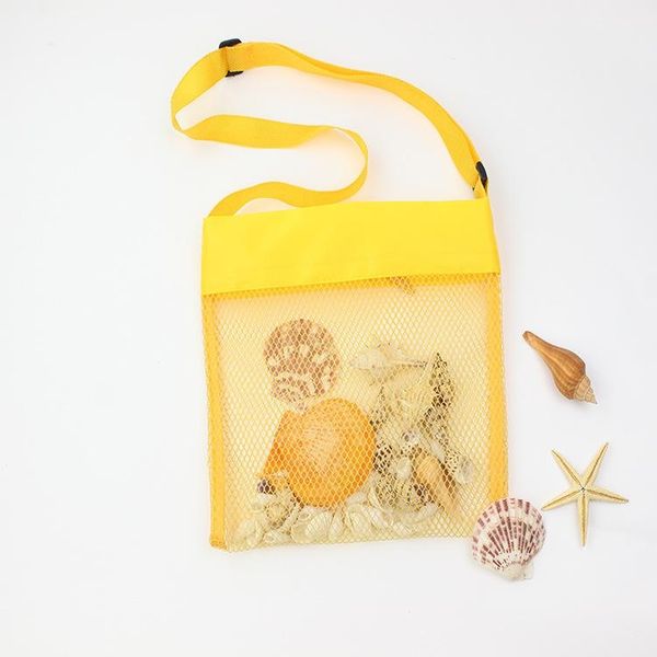 

summer beach storage mesh bag for kids children shell toys net organizer tote bag sand away portable adjustable cross shoulder bags xx