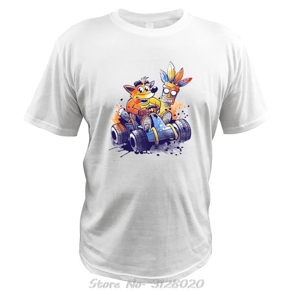 

crash bandicoot футболка команда гонка childhood hero vintage digital print men camisetas видеоигра хлопок тенниска тройники