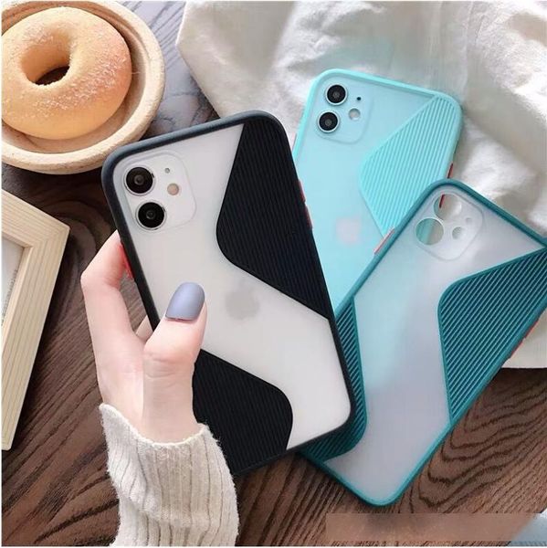 

shockproof phone case back cover for iphone 11 pro max se 2020 splice translucent case for iphone xs max x xr 8 7 6 6s plus case