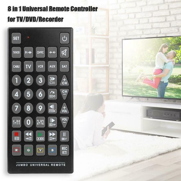 

8 in 1 qfx rem-115 oversize universal remote control for tv dvd recorder