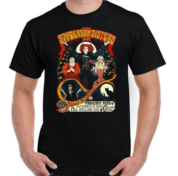

sanderson sisters t shirt men women hocus pocus adults retro movie halloween cat tee shirt casual print fashion