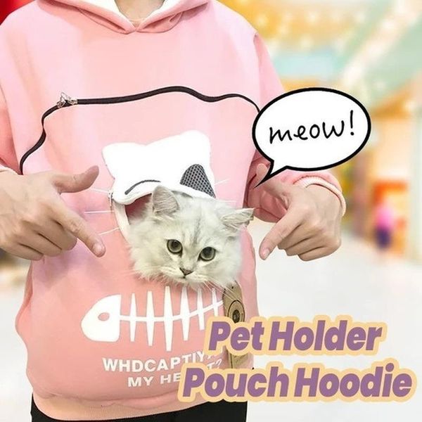 

drop shipping cat lovers hoodie kangaroo dog pet paw 2020 fashion pullovers cuddle pouch sweatshirt pocket animal ear hooded, Black