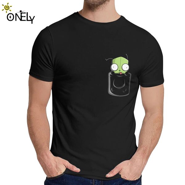 

o-образным вырезом карманный запчасти тенниска summer men слим homme invader zim gir tee shirt большой размер