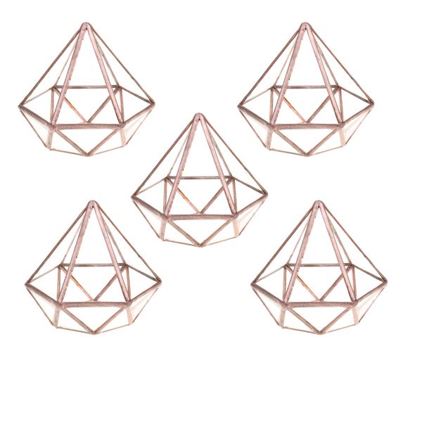 

5шт / set brass стекла геометрическая террариум box воздуха растения держатель свадебного стола décor