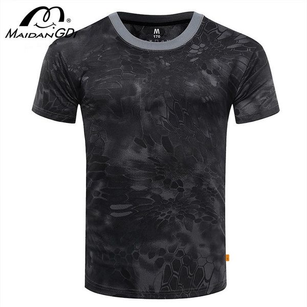 

MAIDANGD camouflage Ultra-thin quick dry Breathable mesh T-shirt Female outdoor movement Fitness short sleeve male