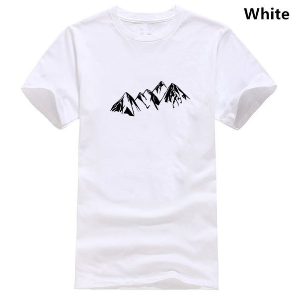 

mountain line art o neck cotton t shirt men and woman summer short sleeve designed casual tee m01037