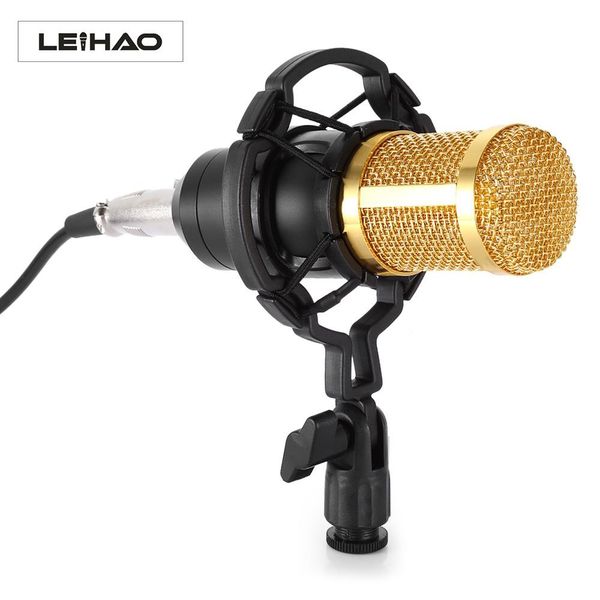 

original leihao professional condenser sound recording microphone with shock mount for radio braodcasting singing black ktv b