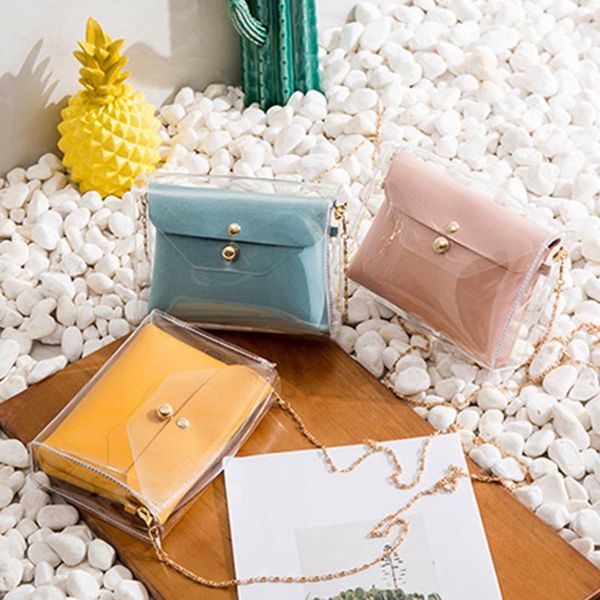 

women shoulder bag transparent cross body bags korean style messenger pvc waterproof beach bag women's purses and handbags