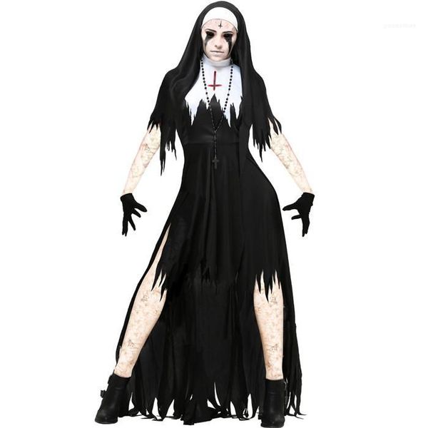 

shorts sleeve stand sleeve female dresses theme costume nun halloween designer cosplay festival style womens fashion, Black;red