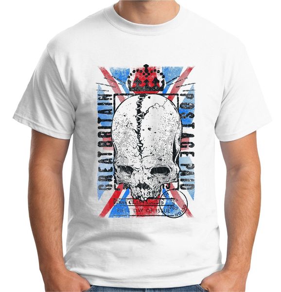 

2020 summer fashion velocitee mens great british postage skull t shirt gb uk union jack flag v56 tee shirt