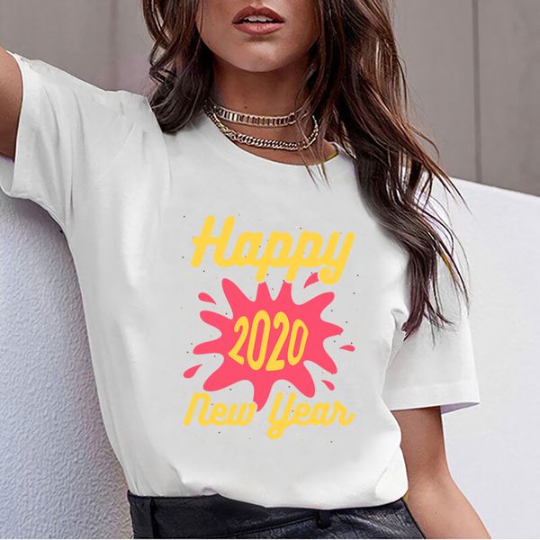

t shirt women happy new year 2020 harajuku cotton female tshirt