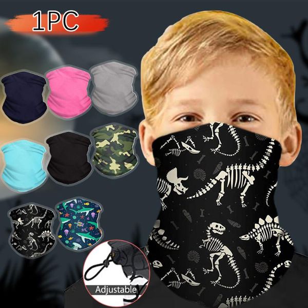 

cycling caps & masks 1pcs kids outdoor bandana scarf print ear face cover sports windproof neck tube dust riding bandana#a35, Black