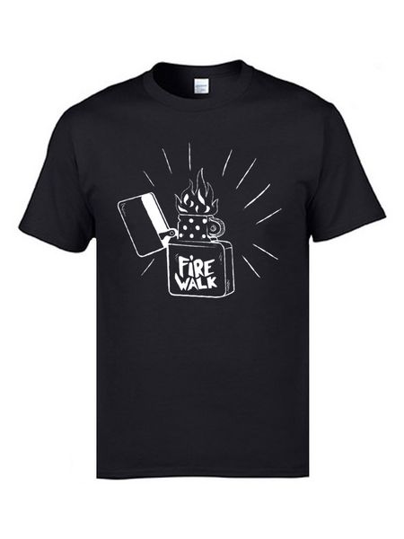 

fire walk electron dance music t-shirts singeing machine april fool day round neck cotton tees loose male tee-shirt