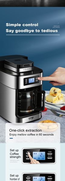 

coffee maker drip-type american semi-automatic kapuchinator tea brewer electric household coffee maker milk tea machine for home and so on