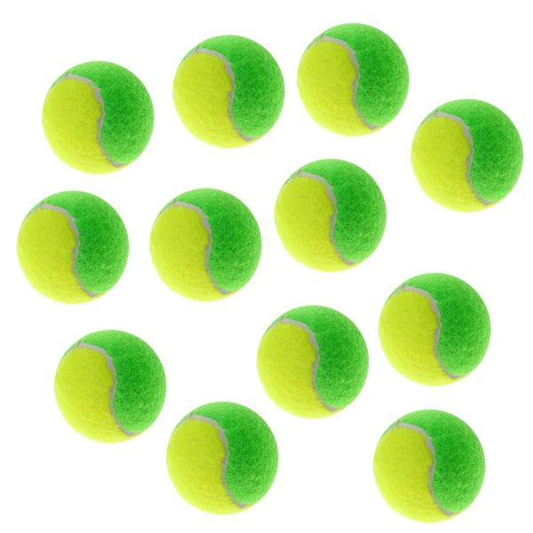 

12 pieces/pack 64mm pressureless rubber junior training tennis ball dog pet toy ball