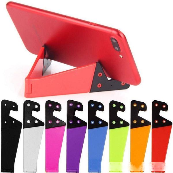 

phone holder foldable v shaped mobile kickstand colorful portable tablet pc pad phone hands holder with dhl shipping