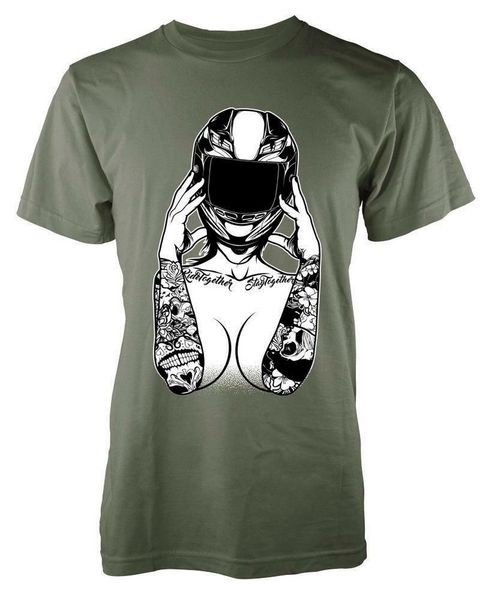 

bnwt sexy girls biker helmet тату стиль для взрослых tops tee t shirt s-xxl футболка дряблая размер