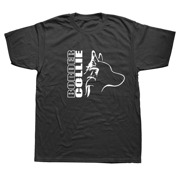 

men border collie gut t-shirt street short sleeve cotton custom tshirt men boy border collie dog team clothing