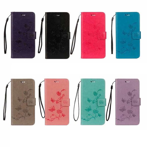 

imprint wallet case for iphone 12 2020 11 pro xr xs max x 8 7 6 galaxy note 10 s10 flower leather butterfly flip cover tree owl luxury