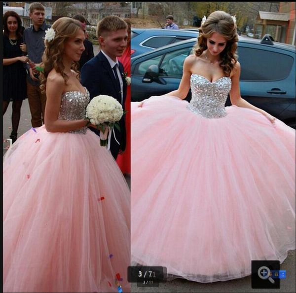 

2020 реального изображение бального pink тюль пром платье 2020 принцессы пухлые блестящие кристаллы блесток мода платье сладкого 16 партия п, Black