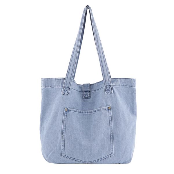 

1pcs canvas bag, fashionable jeans handbag, leisure retro student shoulder bag