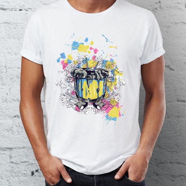 

men's t shirt rock till you die drum art awesome tee
