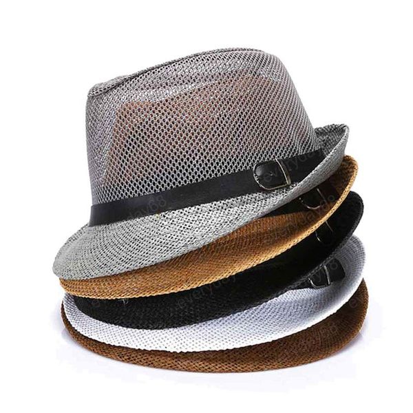 estilo cubano chapéus Moda Mens Summer Jazz Hat respirável Casual Floppy Jazz Hat para Homens e Mulheres Popular Preto Fedora Cap Nova