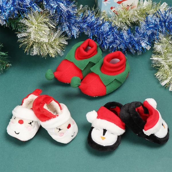 

1pair children christmas shoes baby girls boys winter warm shoe soft bottom comfortable shoe infant kids mixed colors shoes, Black