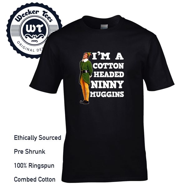

buddy the elf funny christmas mens t shirt cotton headed ninny muggins new top