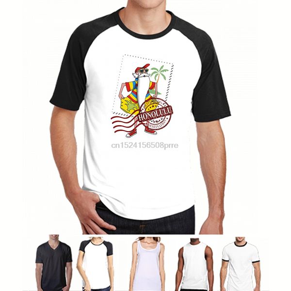 

printed men t shirt cotton tshirts o-neck short-sleeve honolulu destination women t-shirt