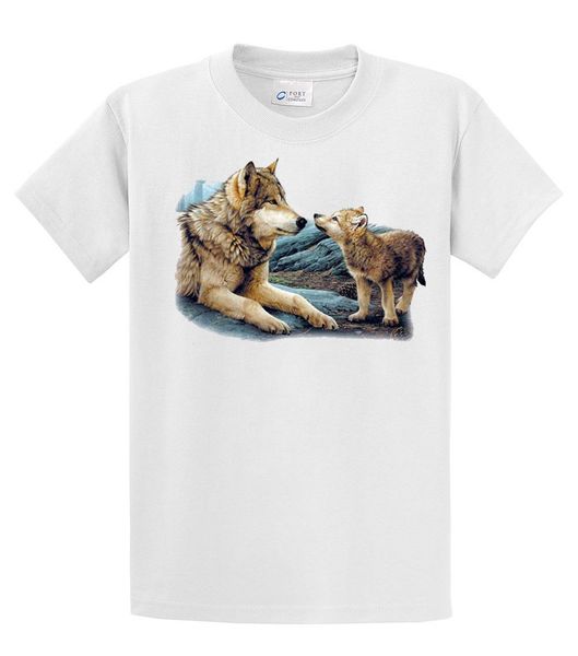 

men summer short sleeves casual t-shirt s-2xl wolf t-shirt momma wolf and cubhip hop street t-shirt