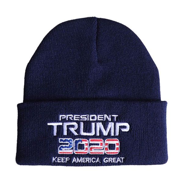 

embroidered beanie hat 2020 president warm knitted skull cap n58f, Blue;gray