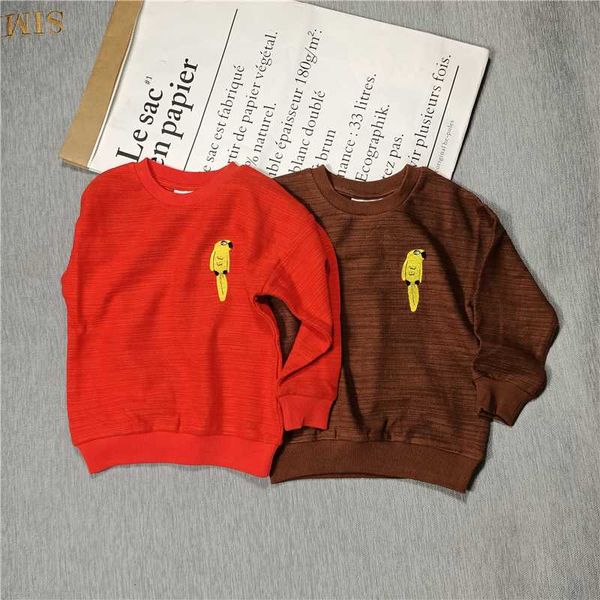 

yellow parrot sweaters red/brown for kids boys girls autumn, Black