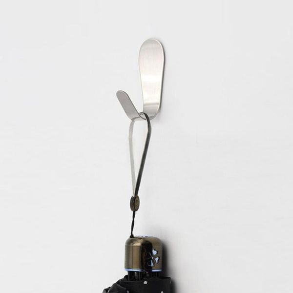 

5 pcs oval shape with hook seamless hanger wall mounts self-adhesive portable waterproof closet organizer stainless steel