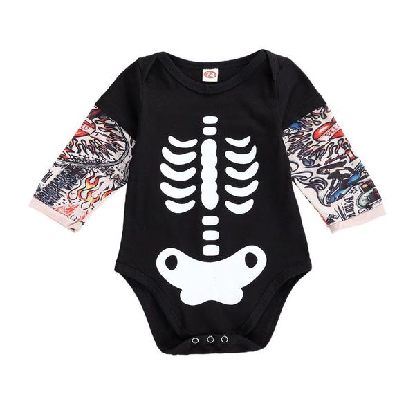 

halloween costume newborn baby boys kids print romper long sleeve romper clothes 2-18 months, Blue