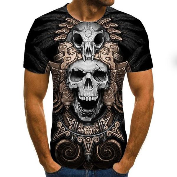 

horror skull summer new trendy 3d print shirts graphic hippie graphic men clothing