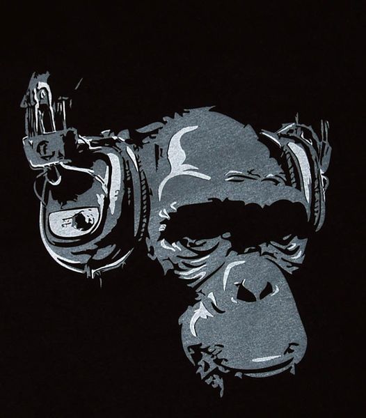 

print tees short sleeve o-neck monkey dj love music song hi-fi t-shirt men graphic m men summer style