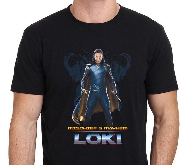 

thor ragnarok loki mischief & mayhem men's t-shirt black size s-xxl 100% cotton t shirts brand clothing tees fashion
