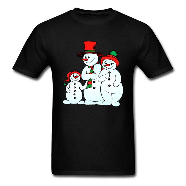

christmas snowmen family black t-shirts for men plus size cotton breathable funny cartoon print & tees casual t shirt