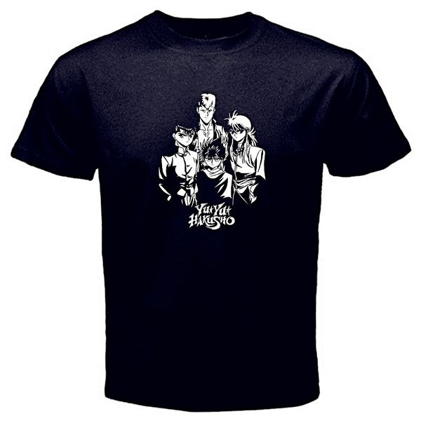 

yuyu hakusho superheroes cartoon classic tv series t-shirt black basic tee