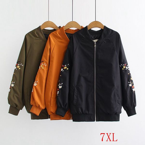 

autumn and winter plus size jacket jacket4xl-7xl bust 128cm fashion women's casual section arm plum embroidery jacket, Black;brown
